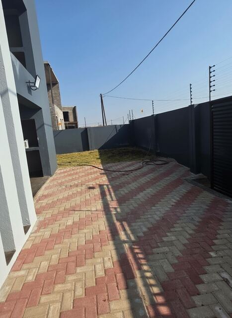 Staircase from above with wood treads