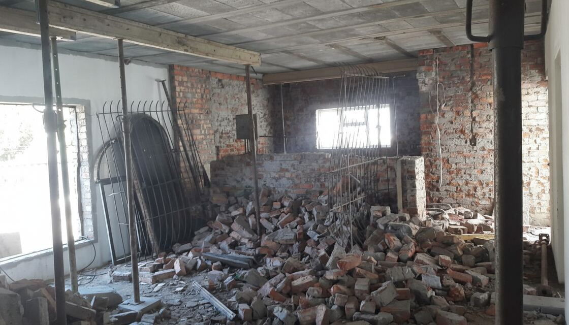 Demolition and rebar structure